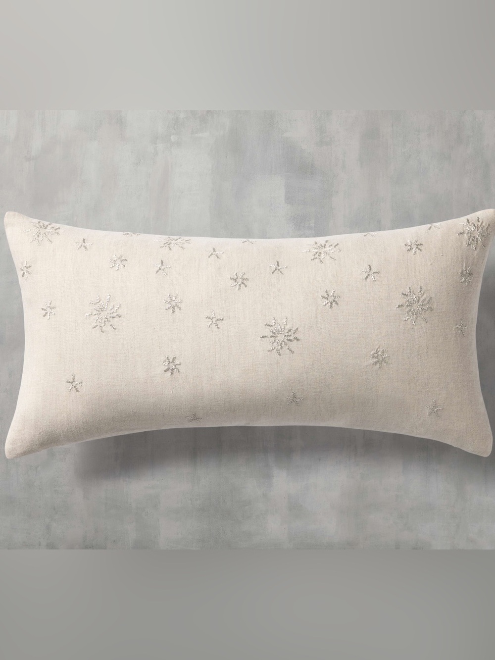 Arhaus Metallic Snowflake Lumbar Pillow Cover